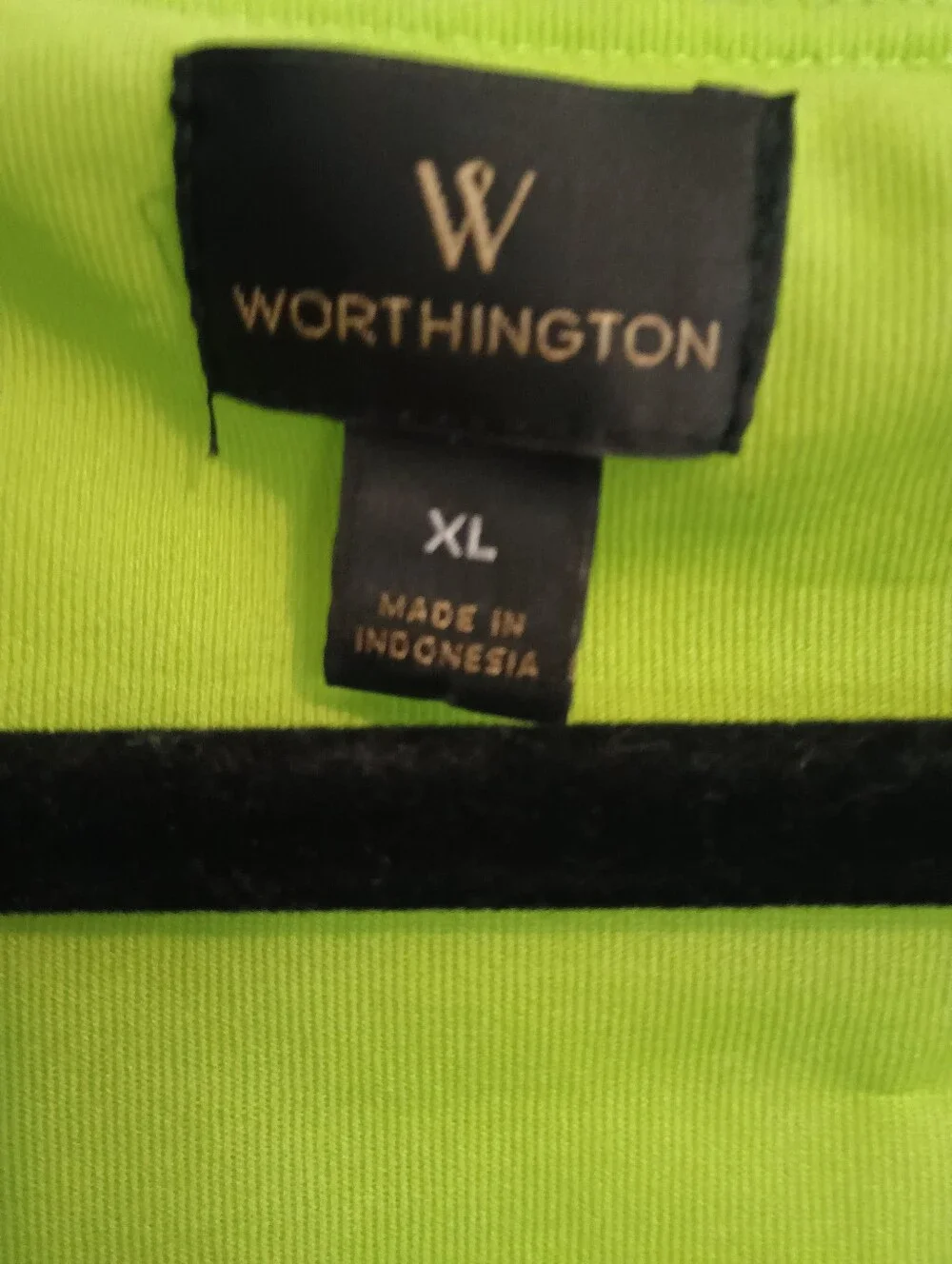 Worthington Bright Lime Green Draped Cowl Neck Top